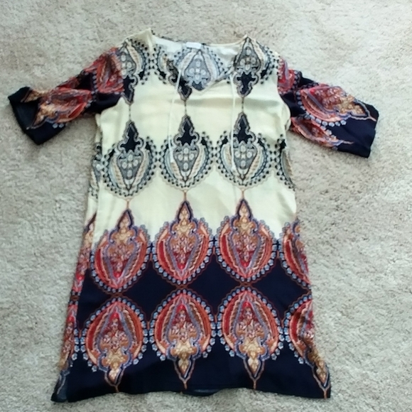 Halife Vintage EthnicStyle Printed Tassel Tie Neck Loose Fit Bohemian Medium - Picture 11 of 16